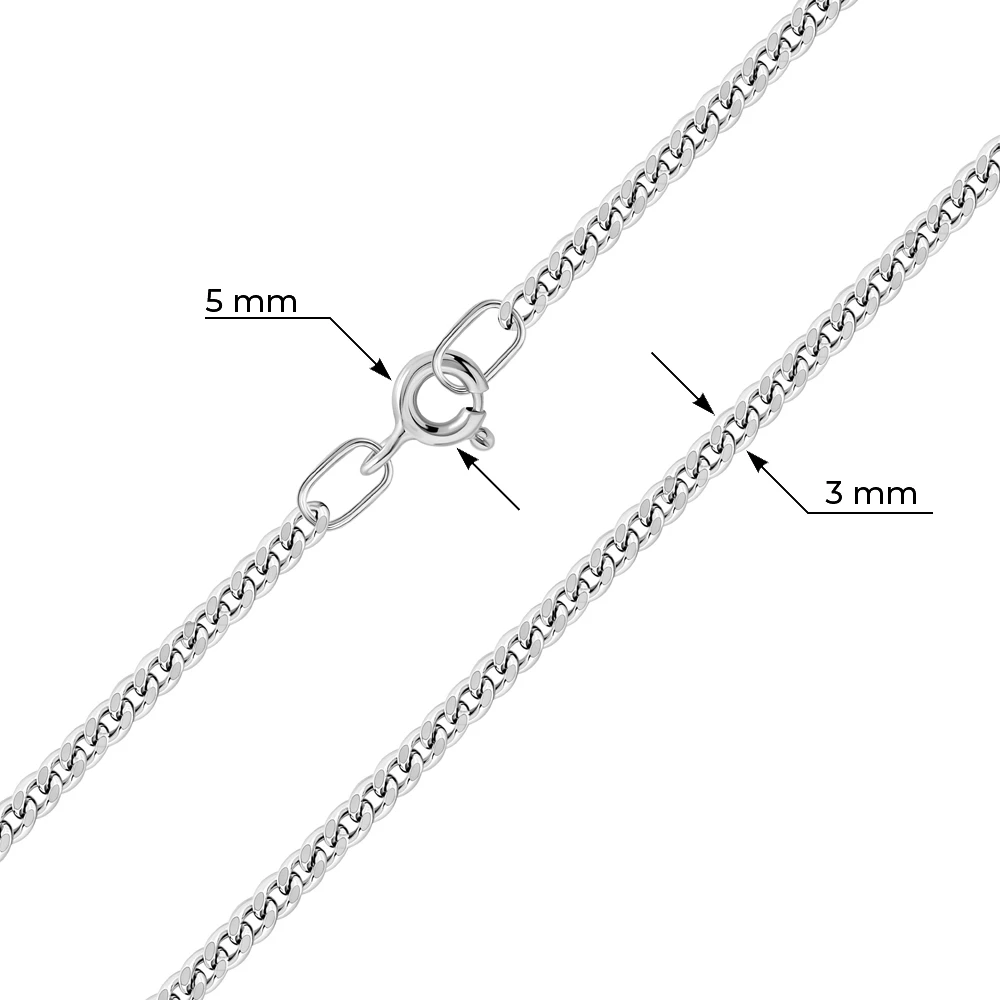 Цепь панцирь из серебра 925 пробы