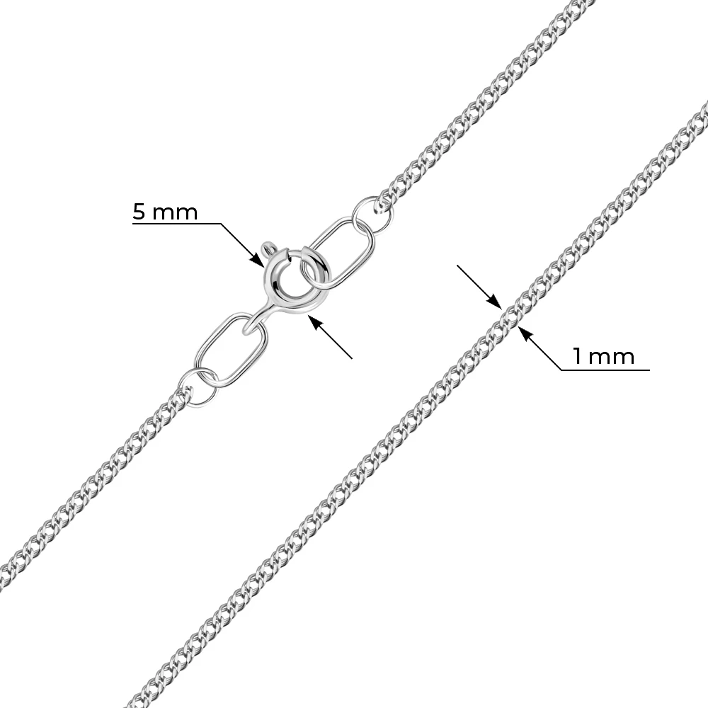 Цепь ромб двойной из серебра 925 пробы