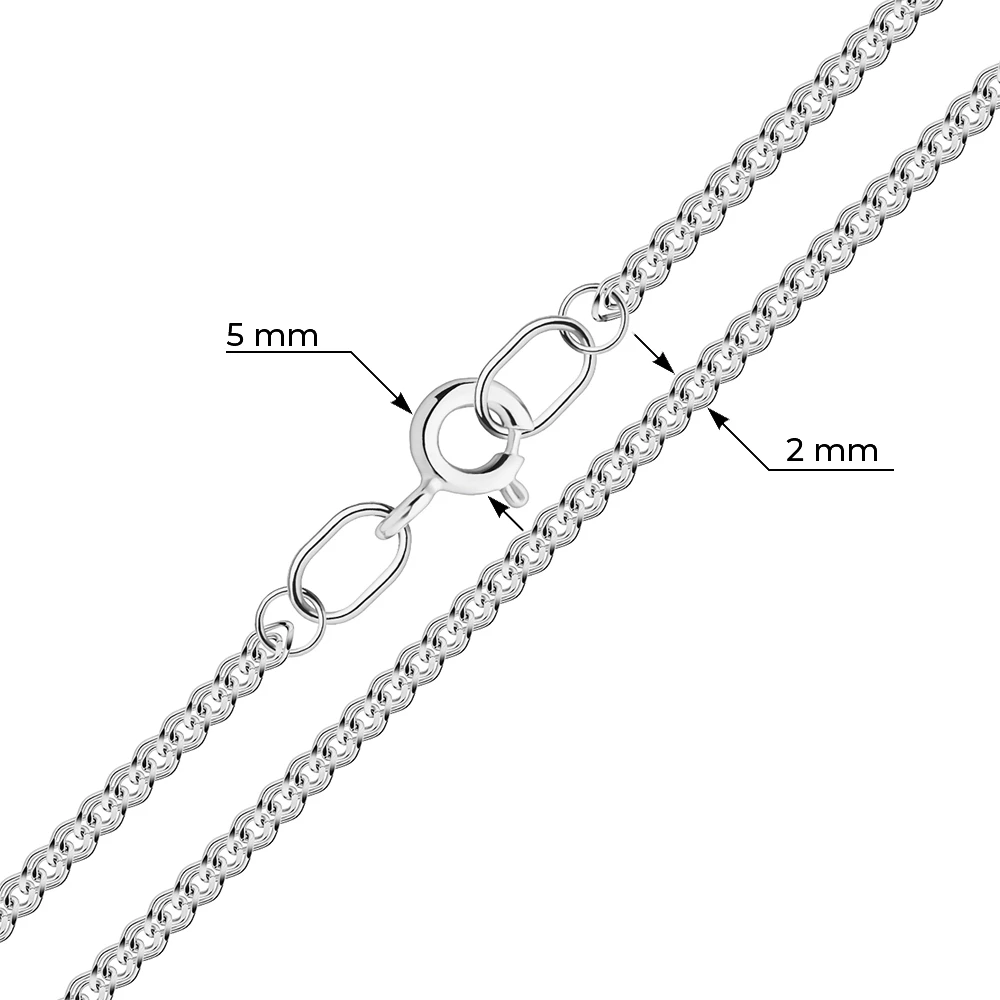 Цепь нонна из серебра 925 пробы