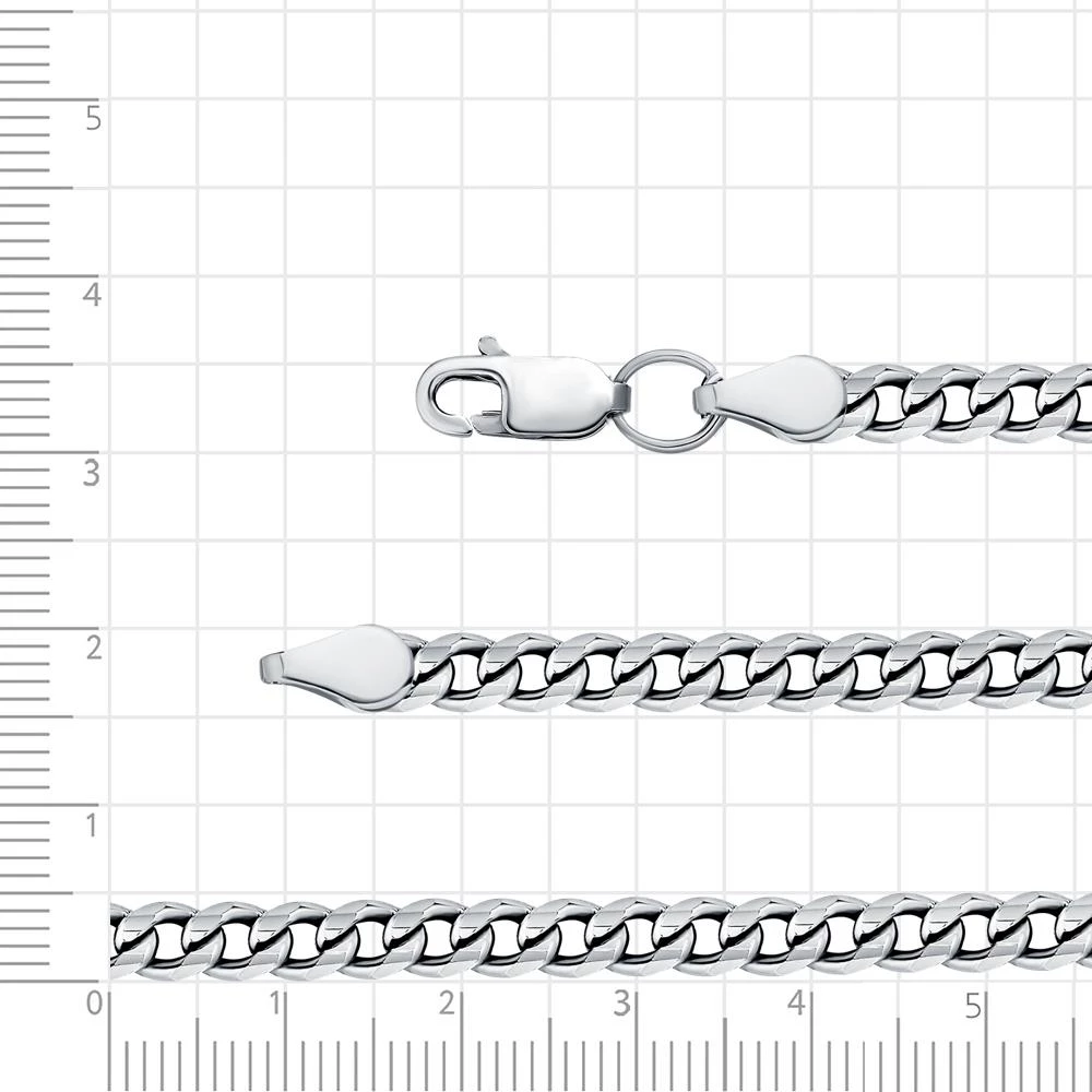 Цепь панцирь из серебра 925 пробы