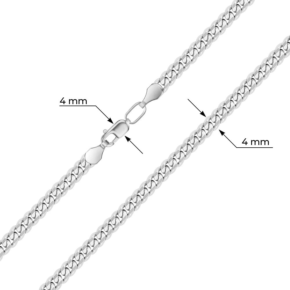 Цепь панцирь из серебра 925 пробы