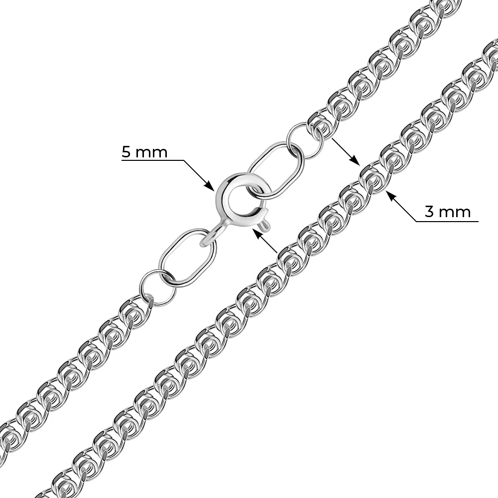 Цепь лав из серебра 925 пробы