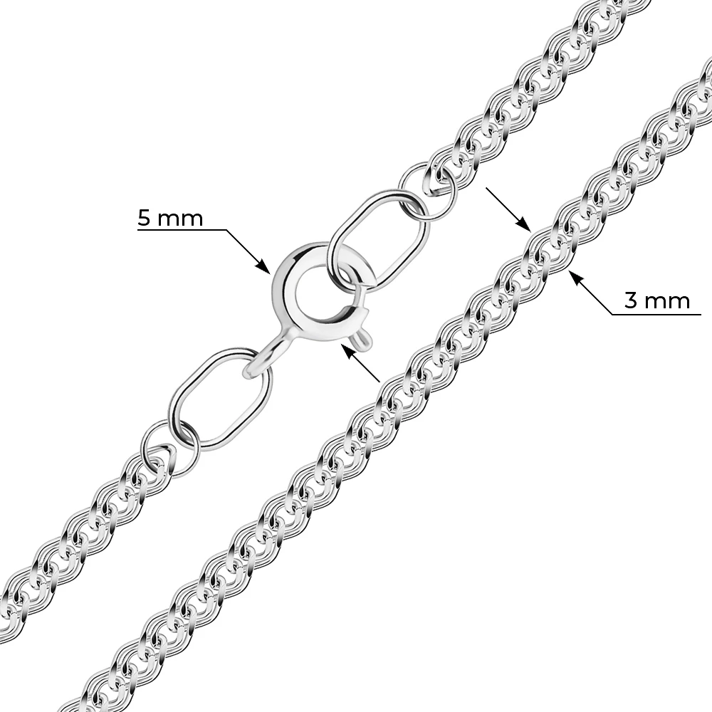 Цепь нонна из серебра 925 пробы