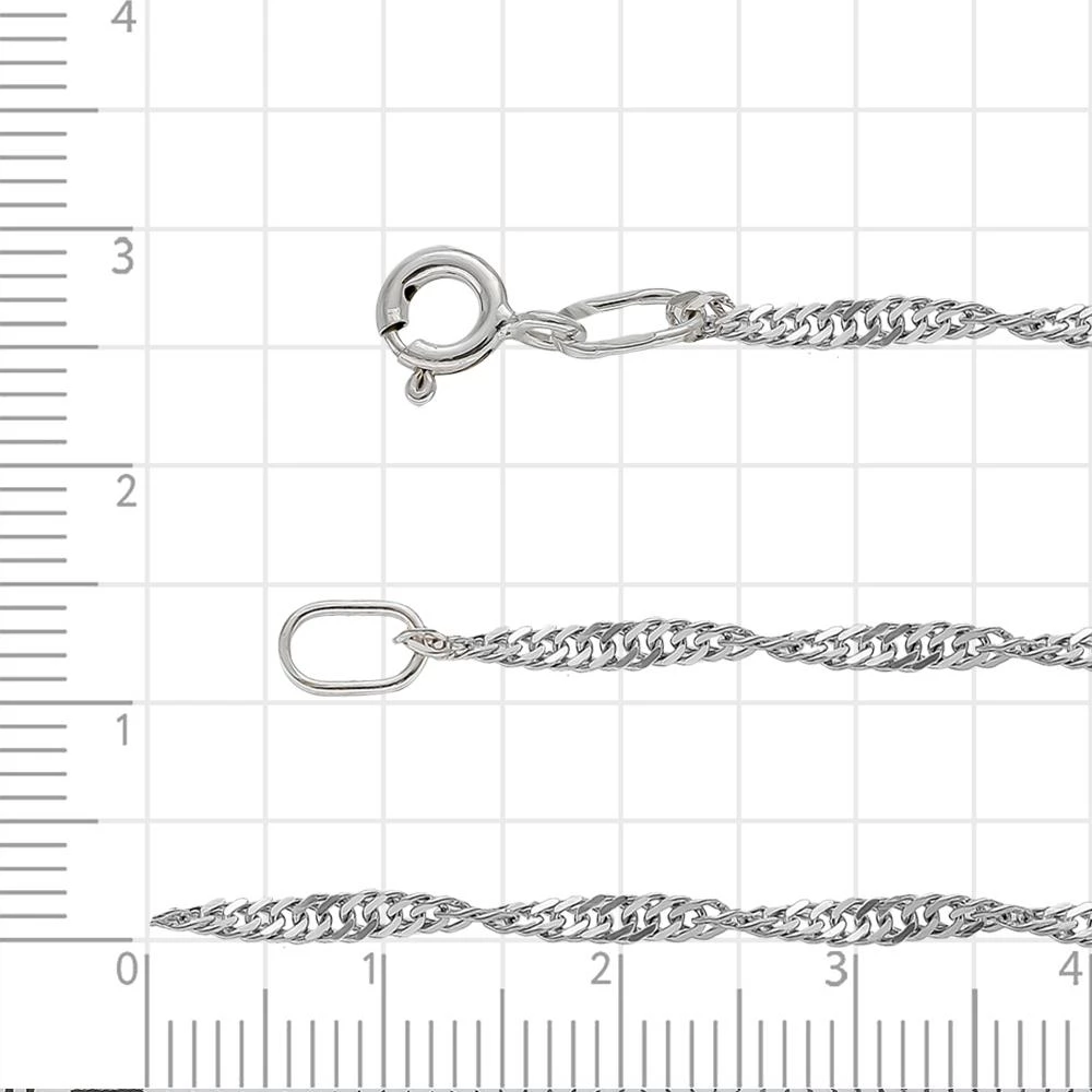 Цепь сингапур из серебра 925 пробы