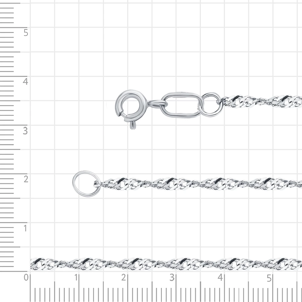 Цепь сингапур из серебра 925 пробы