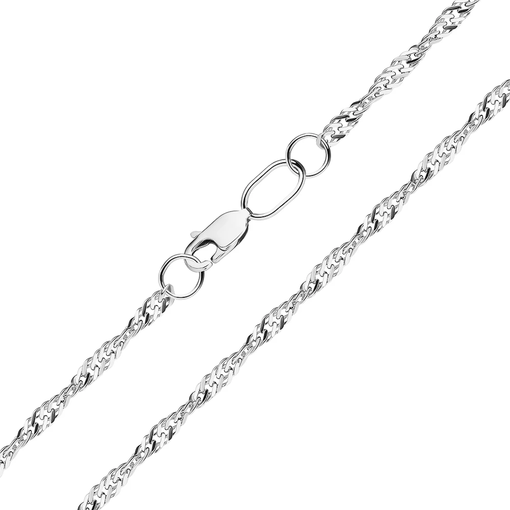 Цепь сингапур из серебра 925 пробы