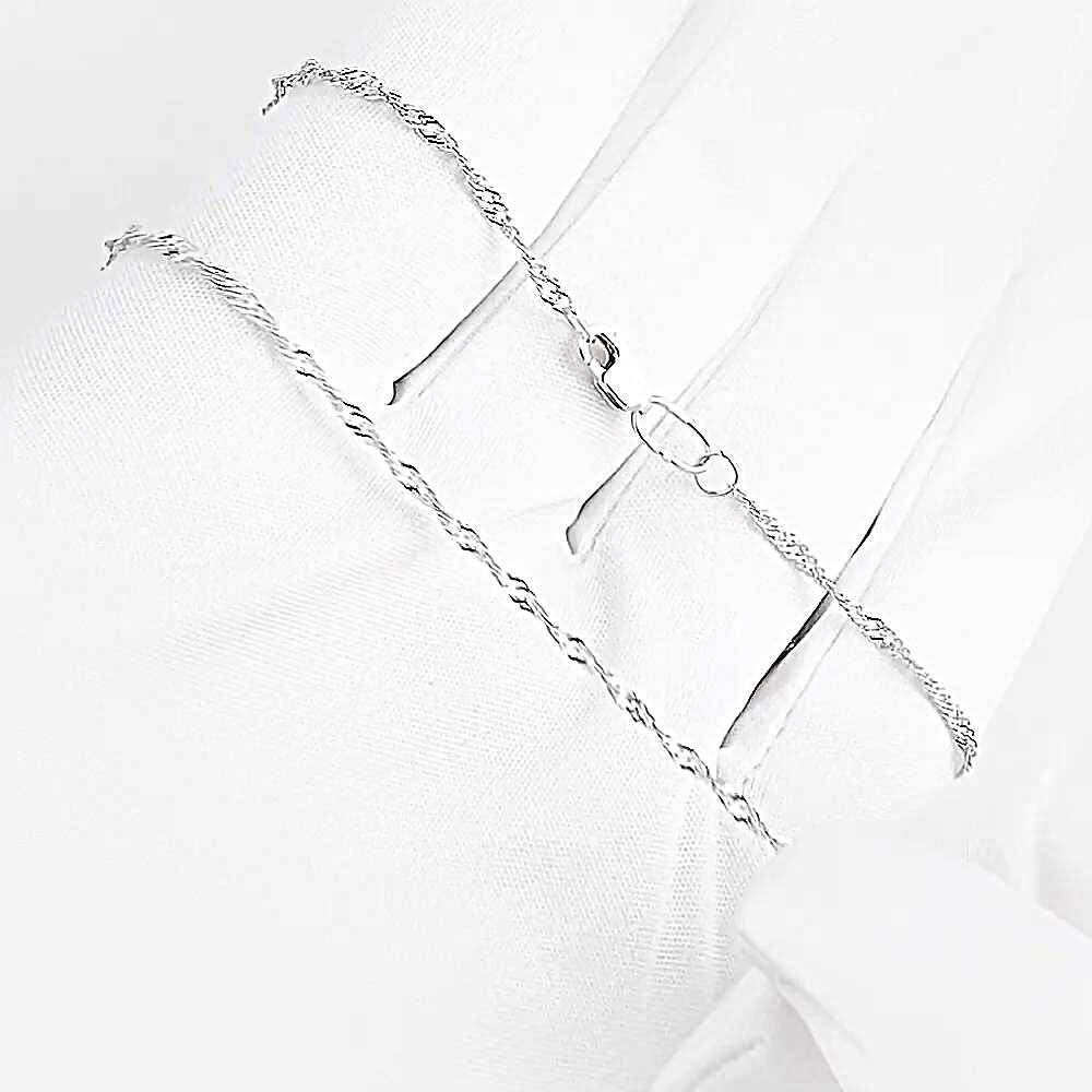 Цепь сингапур из серебра 925 пробы 1