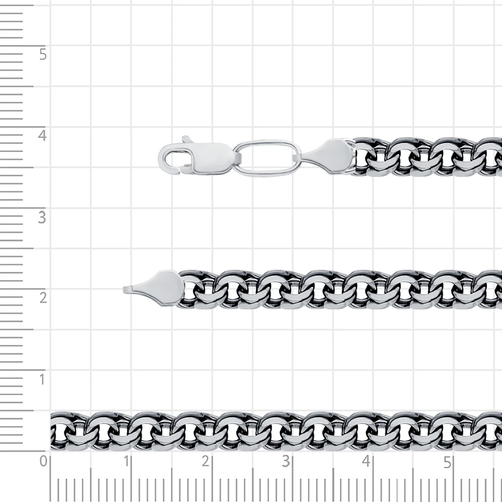 Цепь бисмарк из серебра 925 пробы