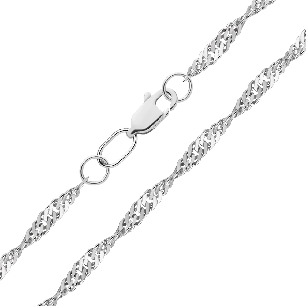 Цепь сингапур из серебра 925 пробы