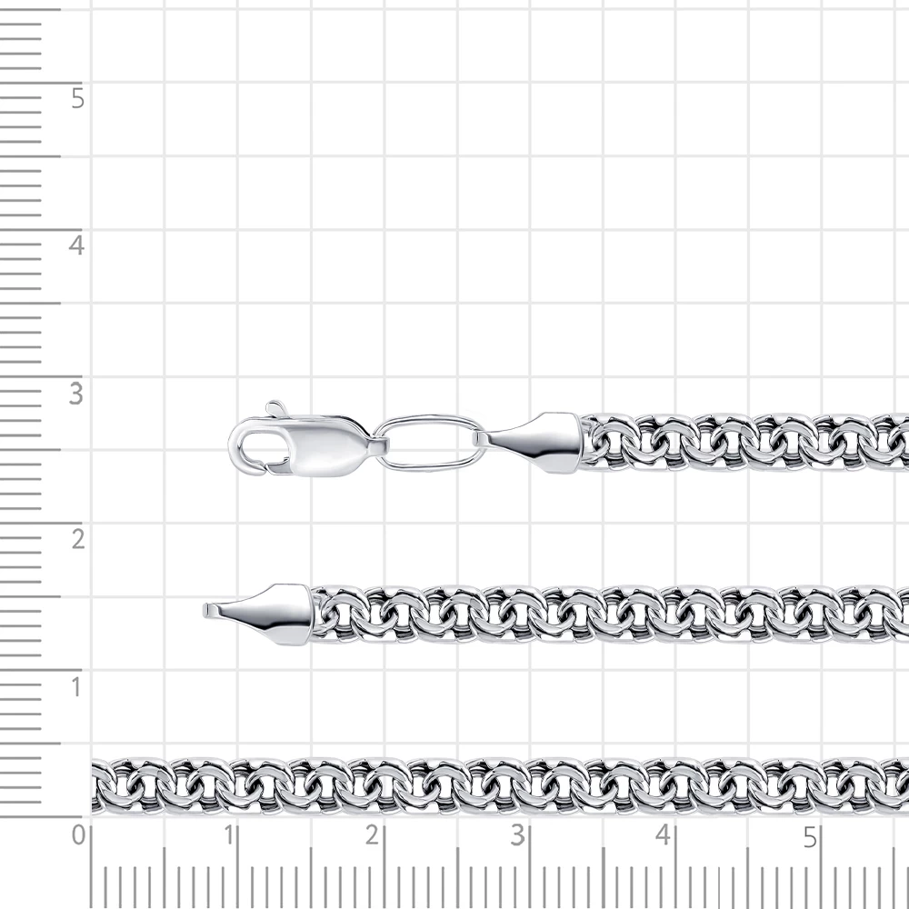 Цепь бисмарк из серебра 925 пробы