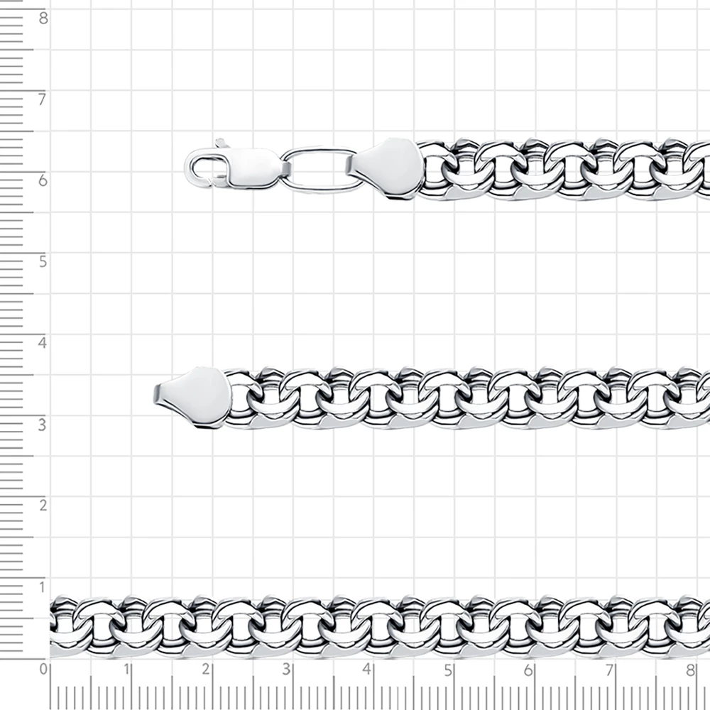 Цепь бисмарк из серебра 925 пробы