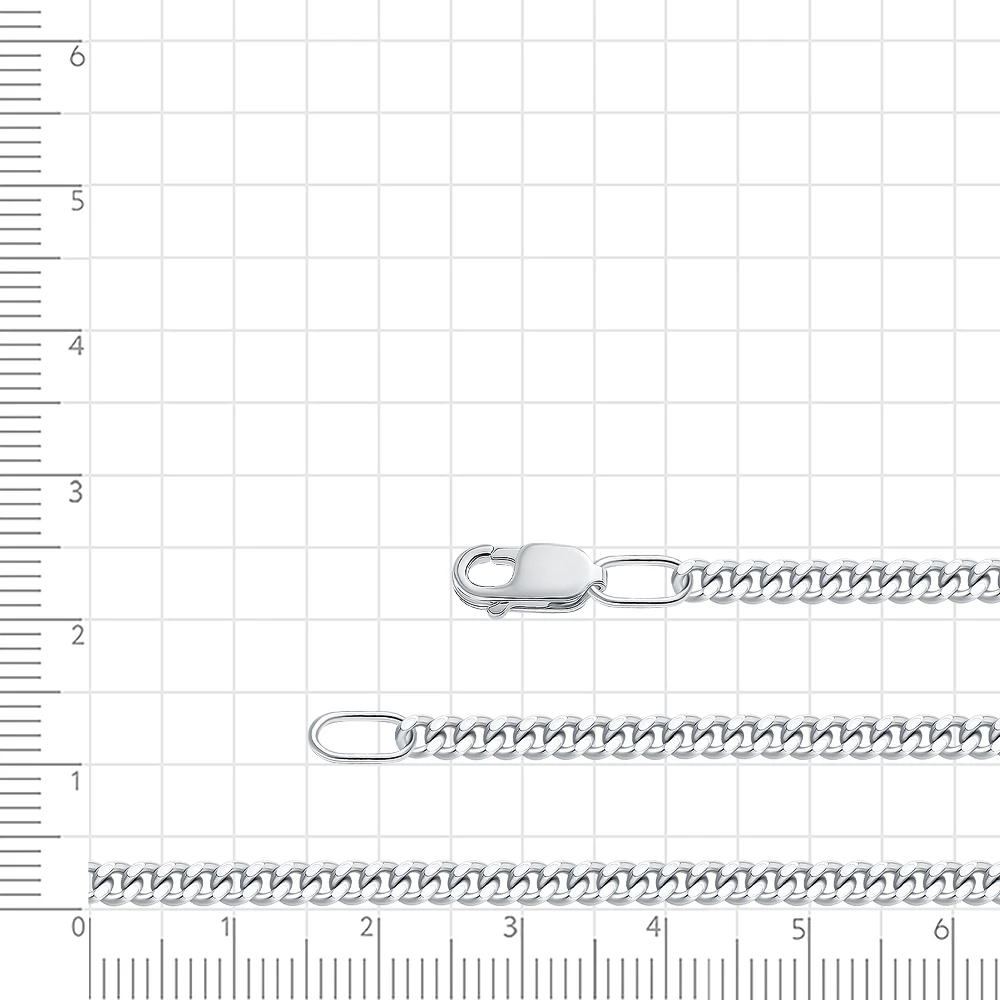 Цепь панцирь из серебра 925 пробы 3