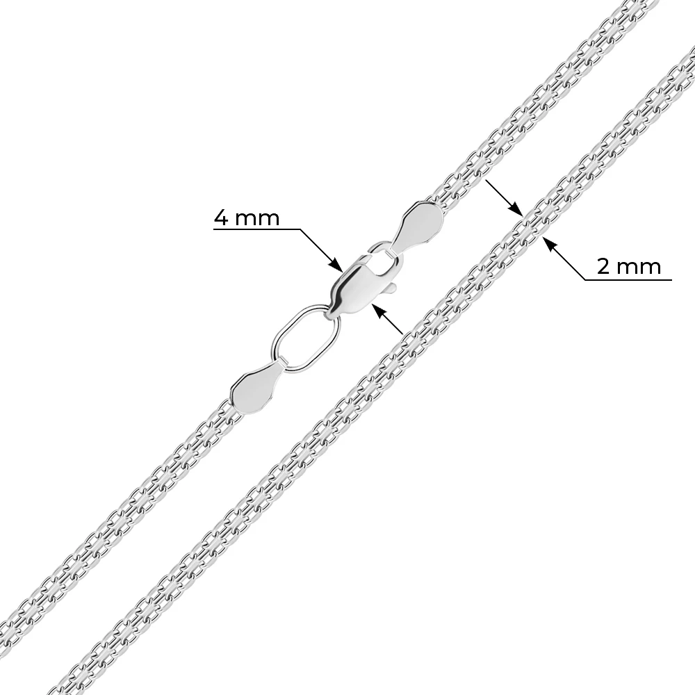 Цепь дорожка 2 из серебра 925 пробы