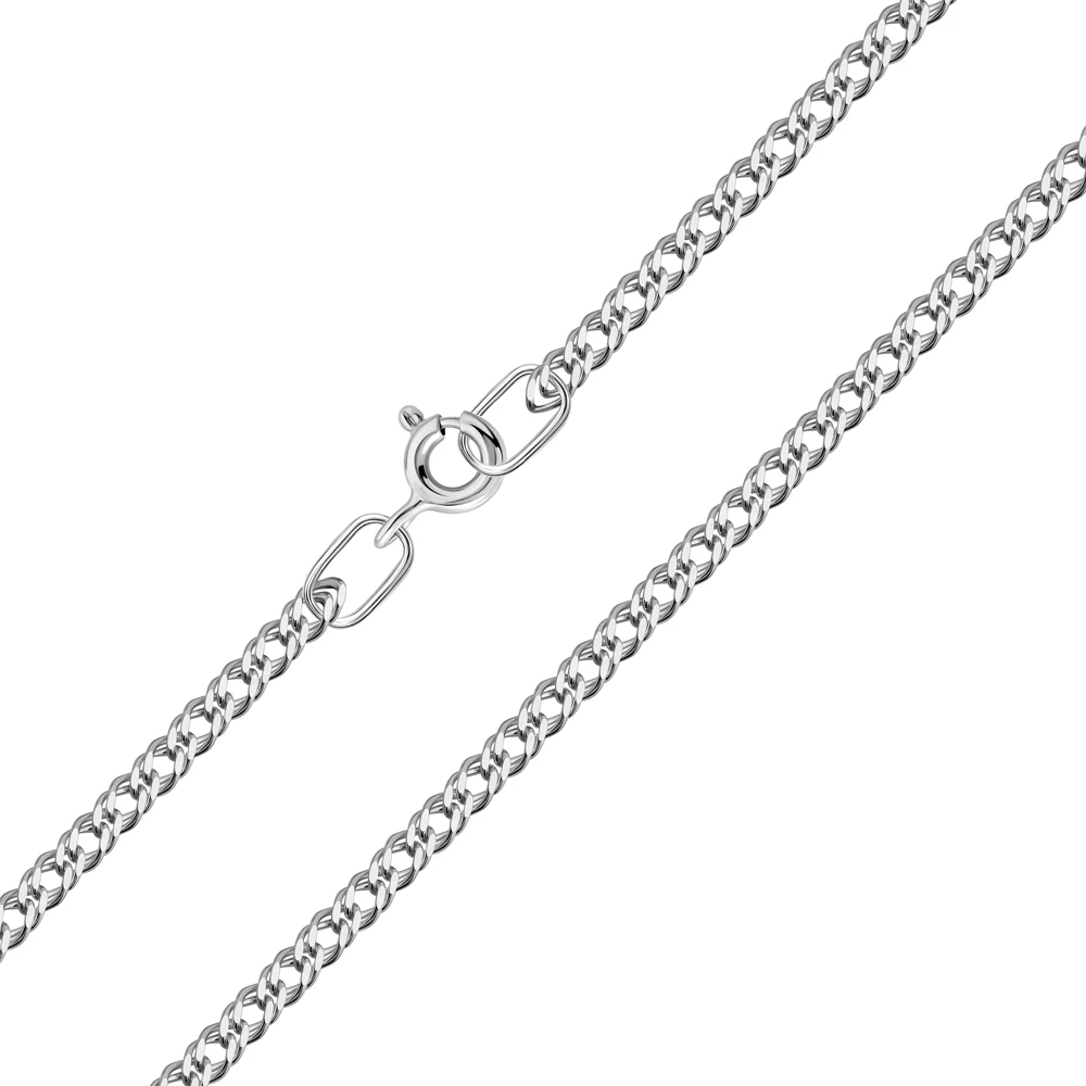 Цепь ромб двойной из серебра 925 пробы