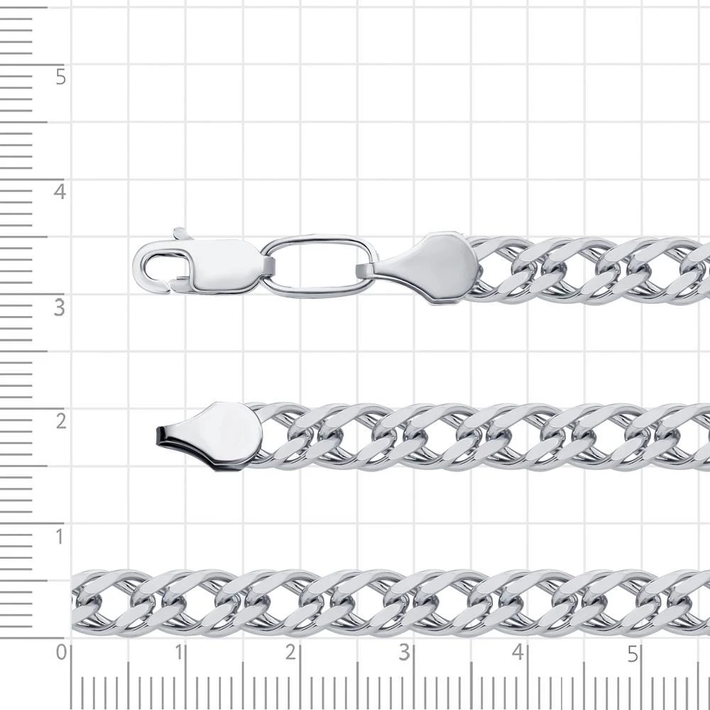 Цепь ромб двойной из серебра 925 пробы