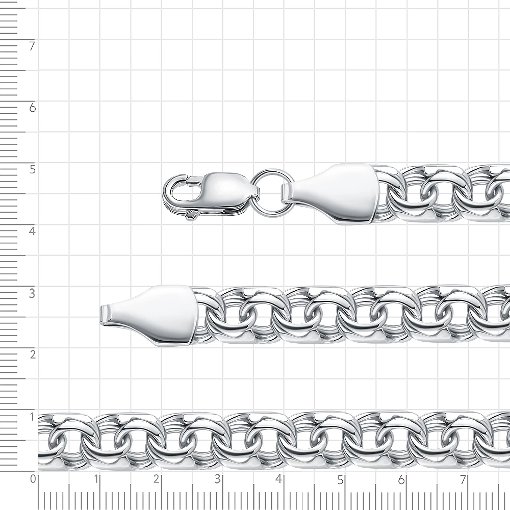 Цепь бисмарк комбинир из серебра 925 пробы