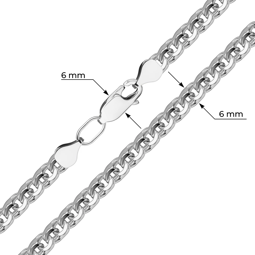 Цепь бисмарк из серебра 925 пробы