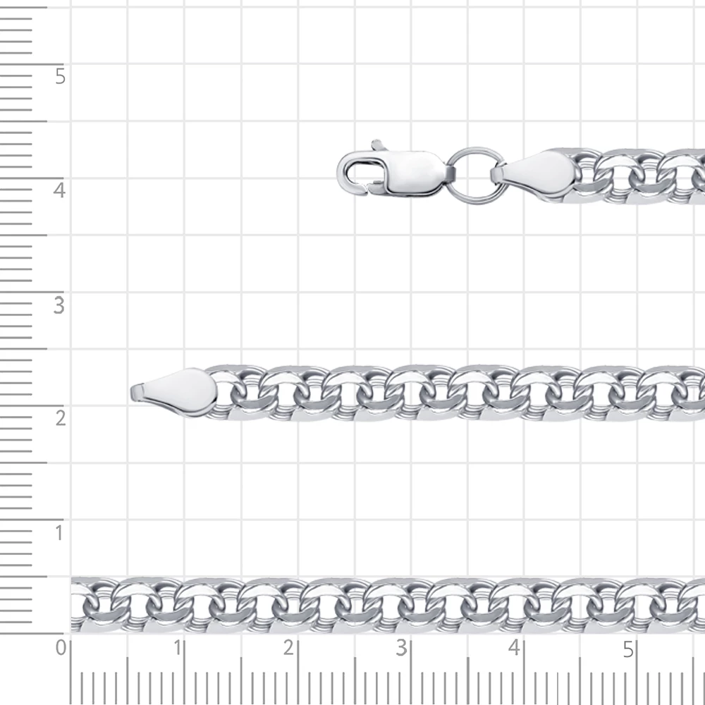 Цепь бисмарк из серебра 925 пробы