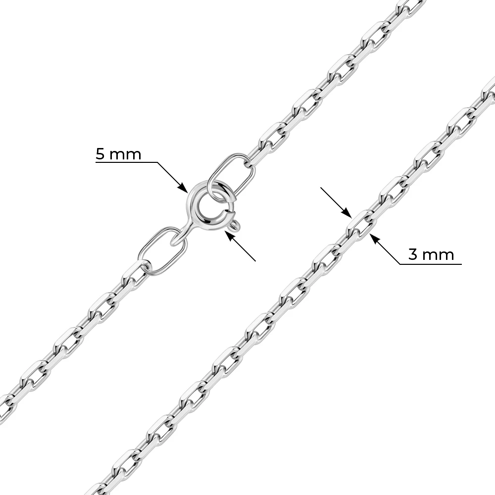 Цепь якорь из серебра 925 пробы