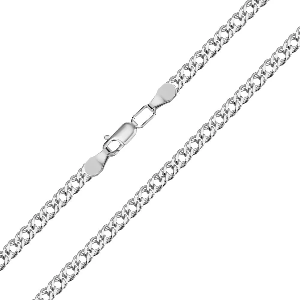 Цепь ромб двойной из серебра 925 пробы