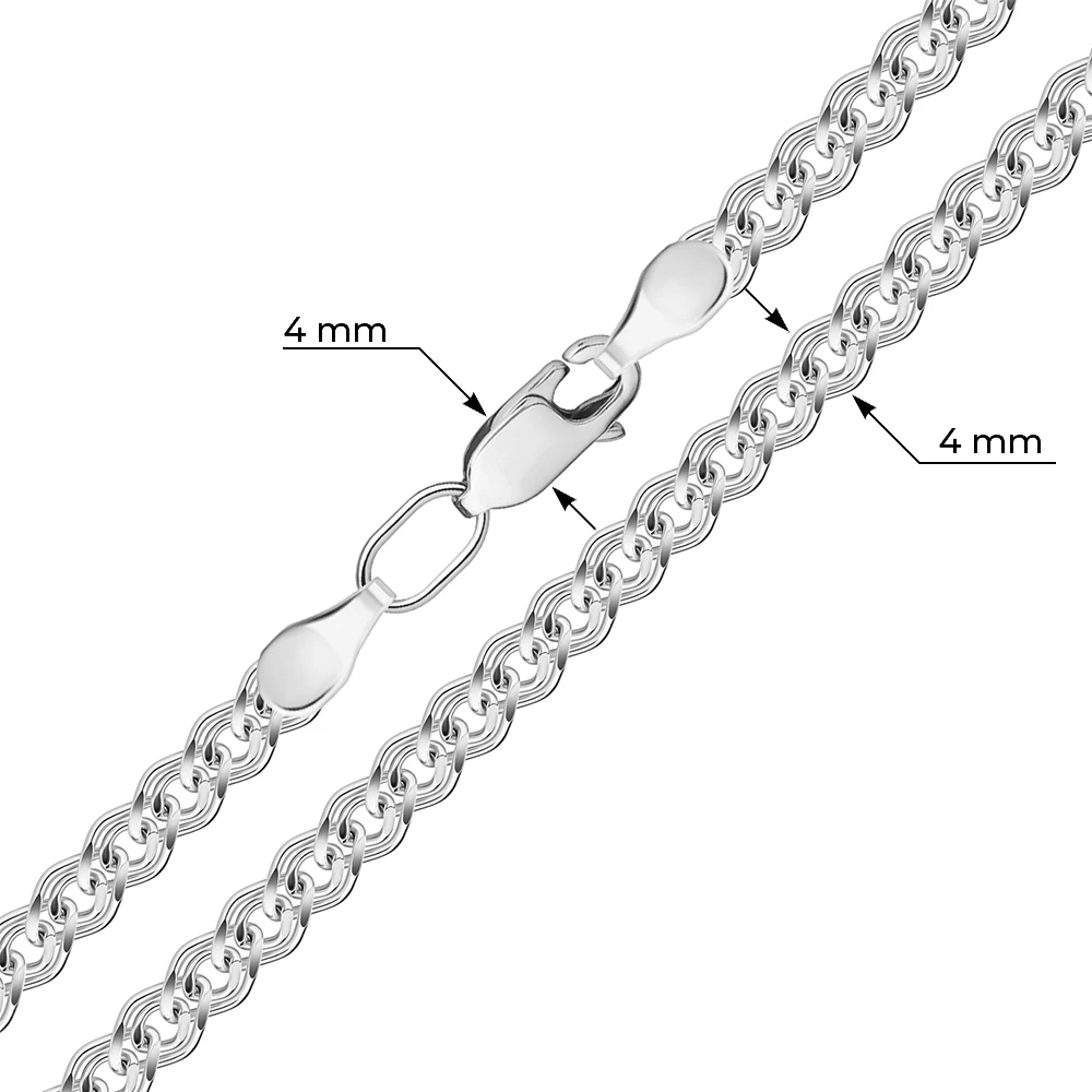 Цепь нонна из серебра 925 пробы