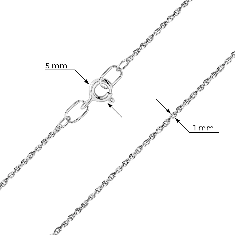 Цепь корда из серебра 925 пробы