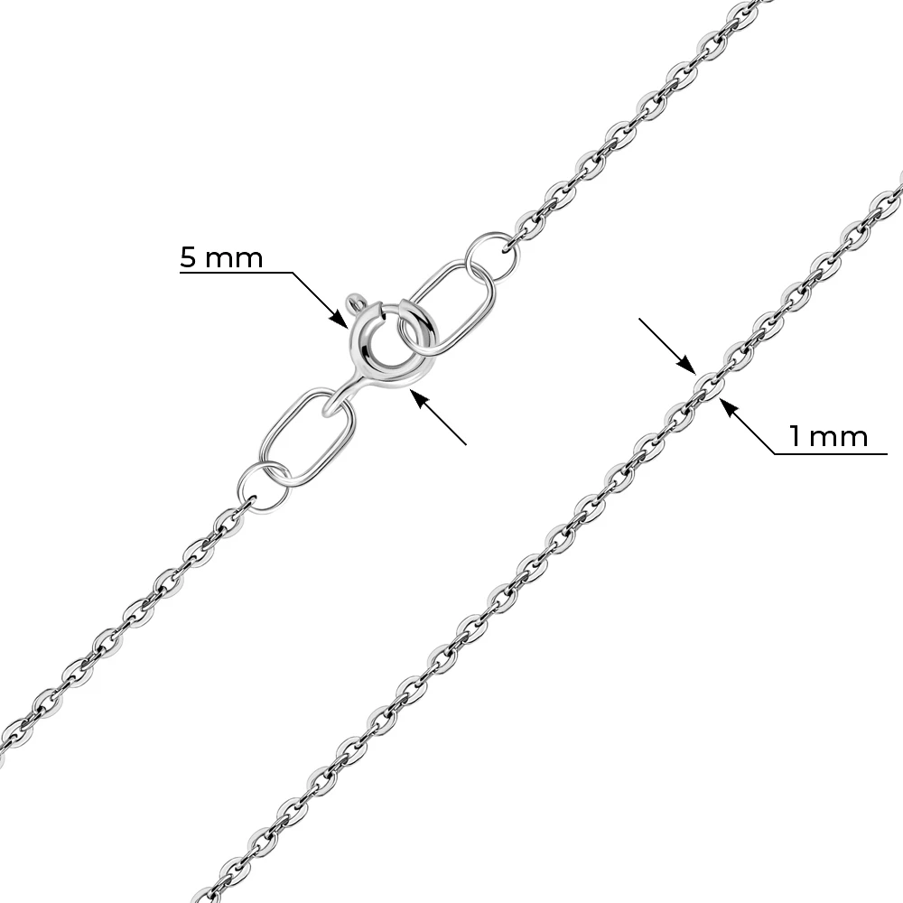 Цепь якорь бриль из серебра 925 пробы