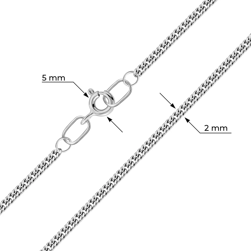 Цепь панцирь двойной из серебра 925 пробы