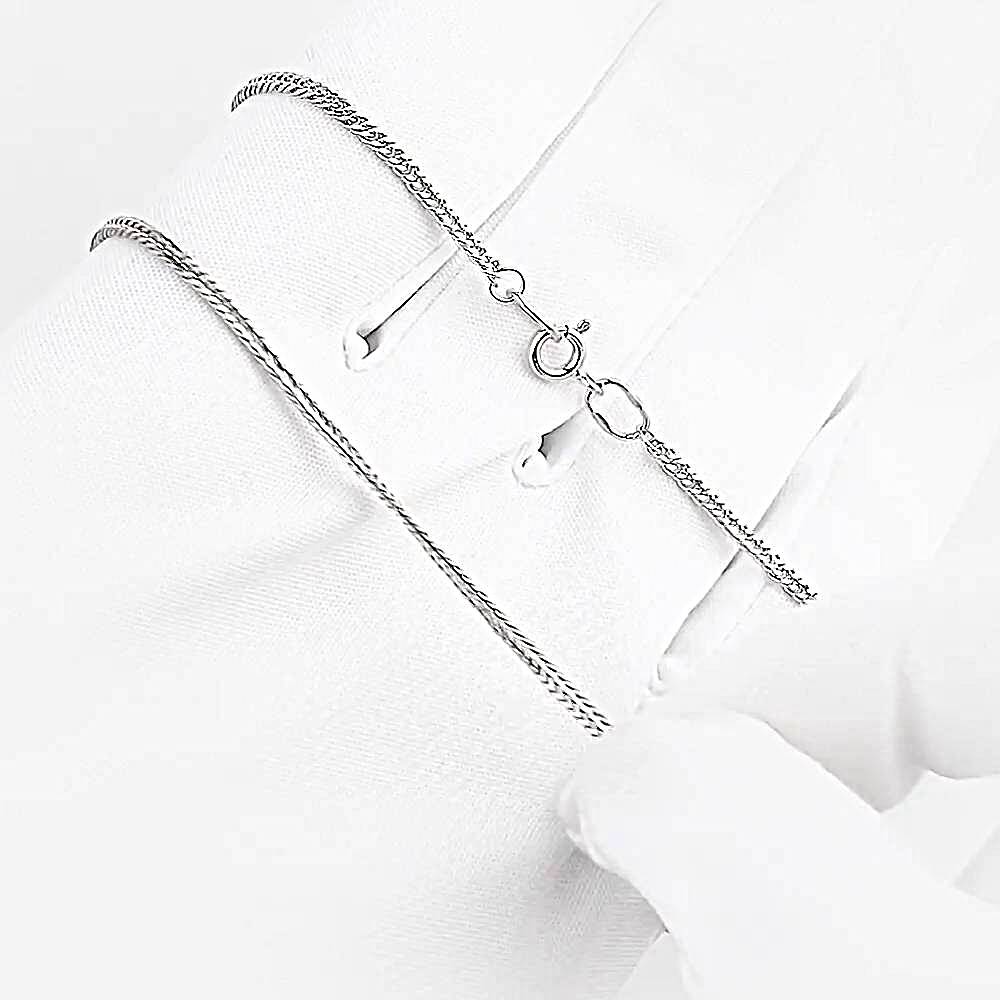 Цепь панцирь двойной из серебра 925 пробы 1