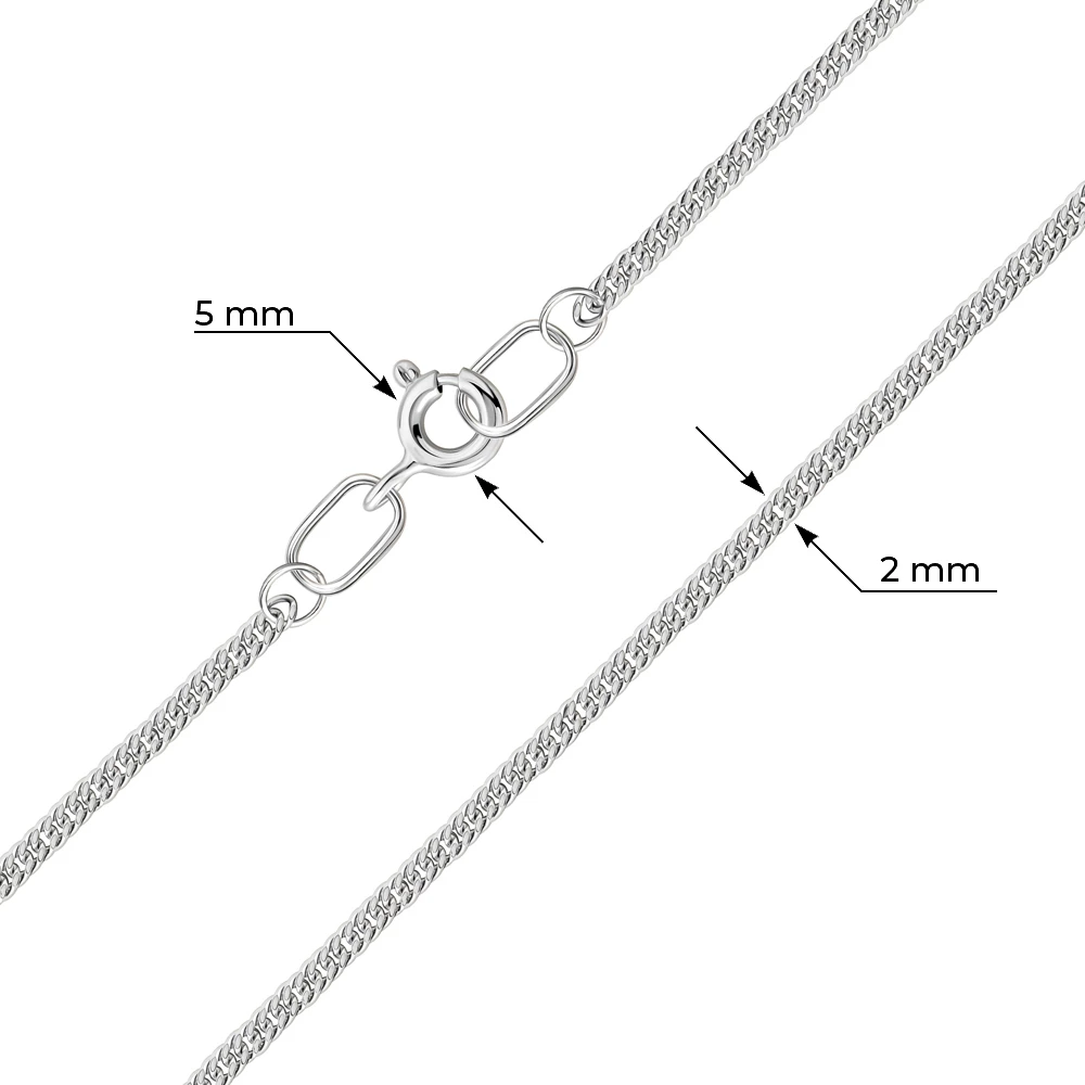 Цепь панцирь двойной из серебра 925 пробы