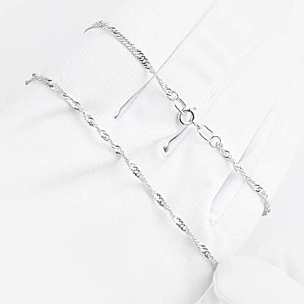 Цепь сингапур из серебра 925 пробы 1