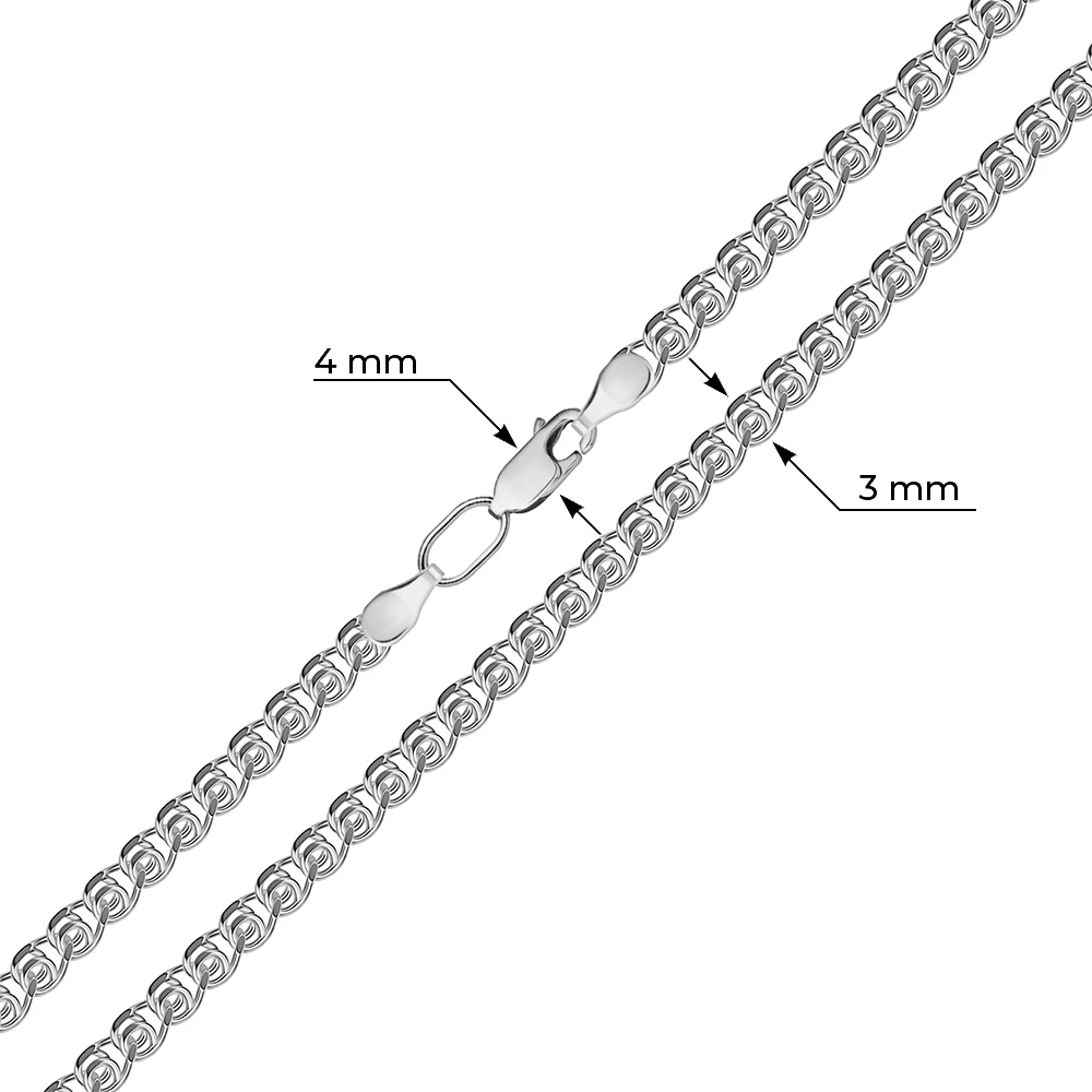 Цепь лав из серебра 925 пробы
