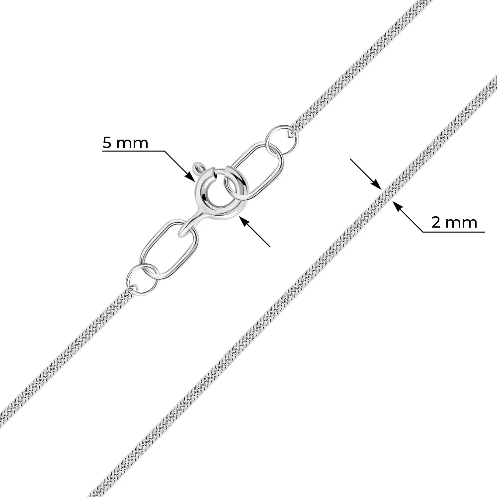 Цепь панцирь двойной из серебра 925 пробы