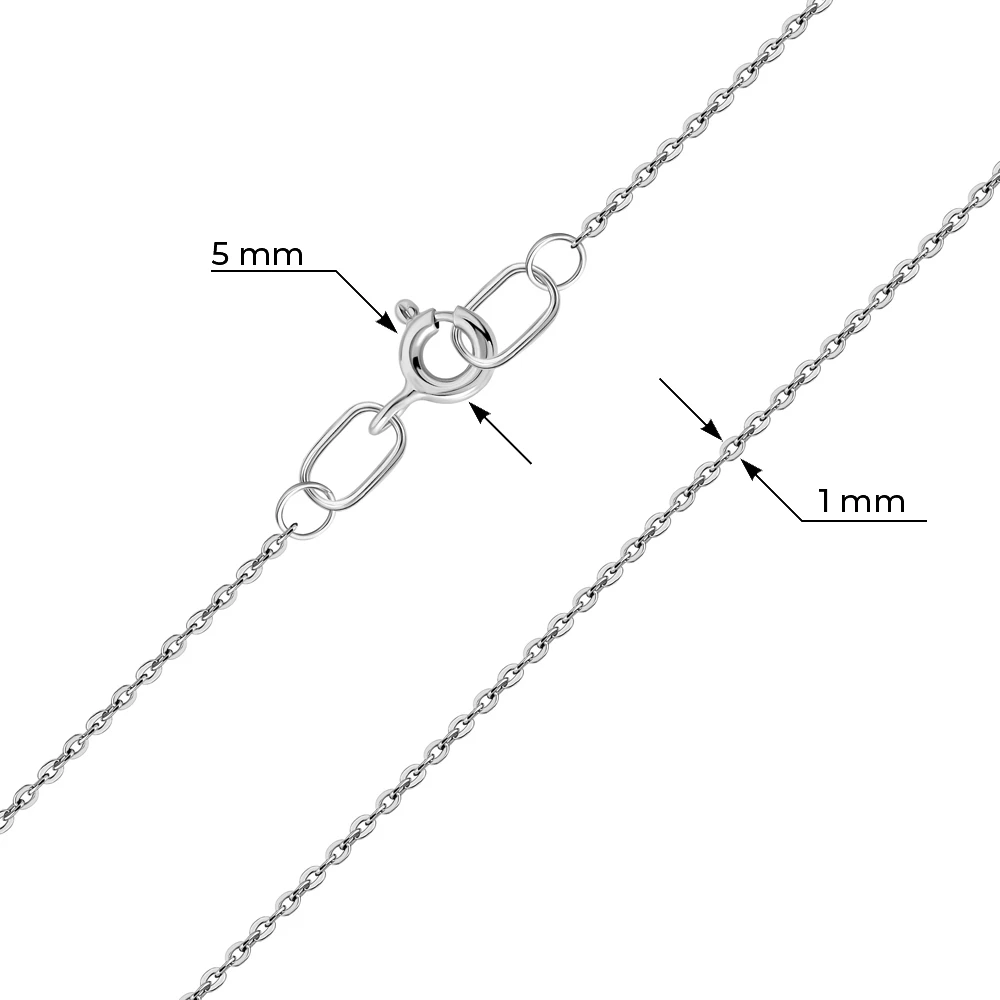 Цепь якорь бриль из серебра 925 пробы