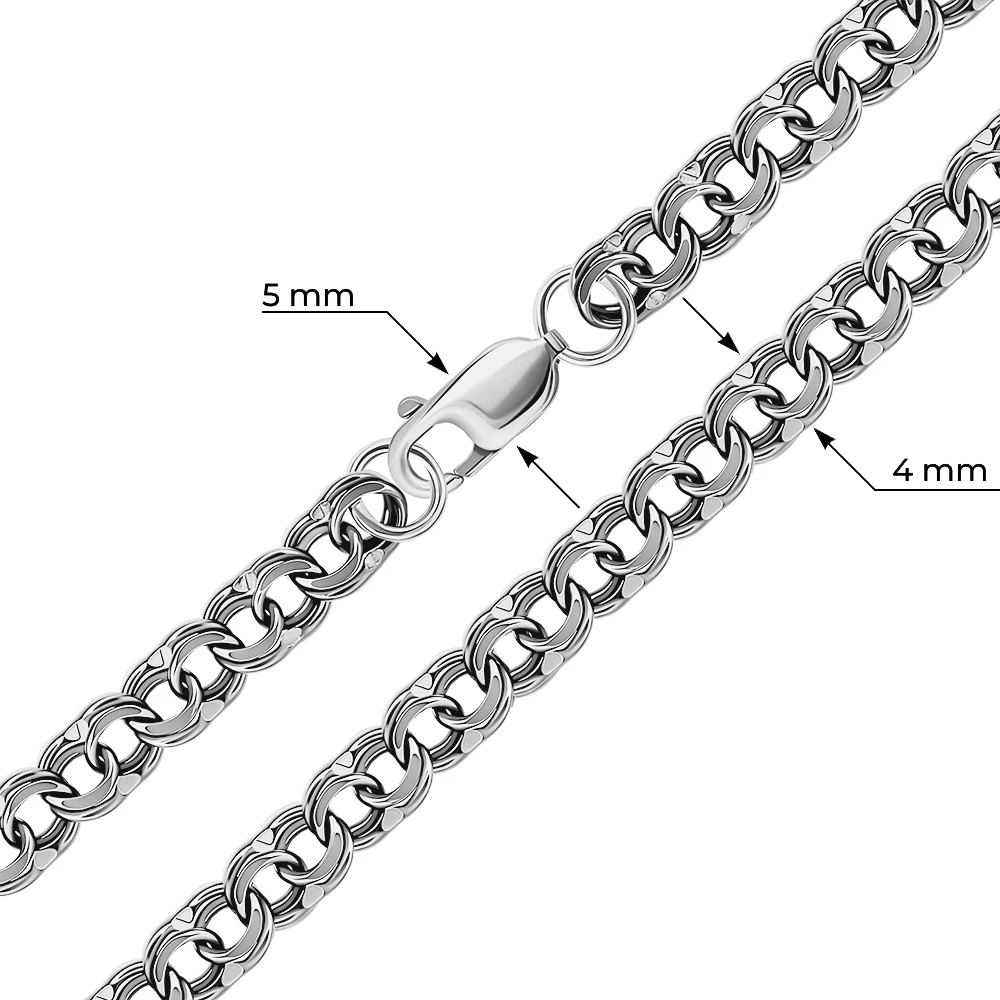 Цепь бисмарк из серебра 925 пробы