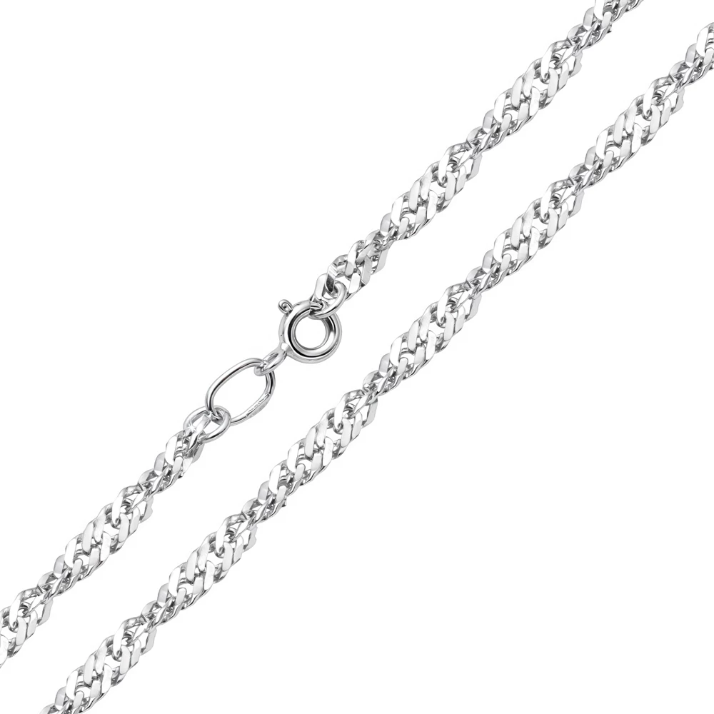 Цепь сингапур из серебра 925 пробы