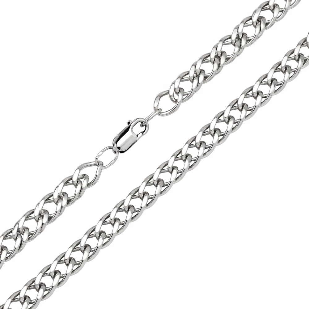 Цепь ромб двойной из серебра 925 пробы