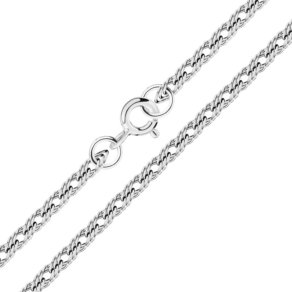 Цепь ромб тройной из серебра 925 пробы