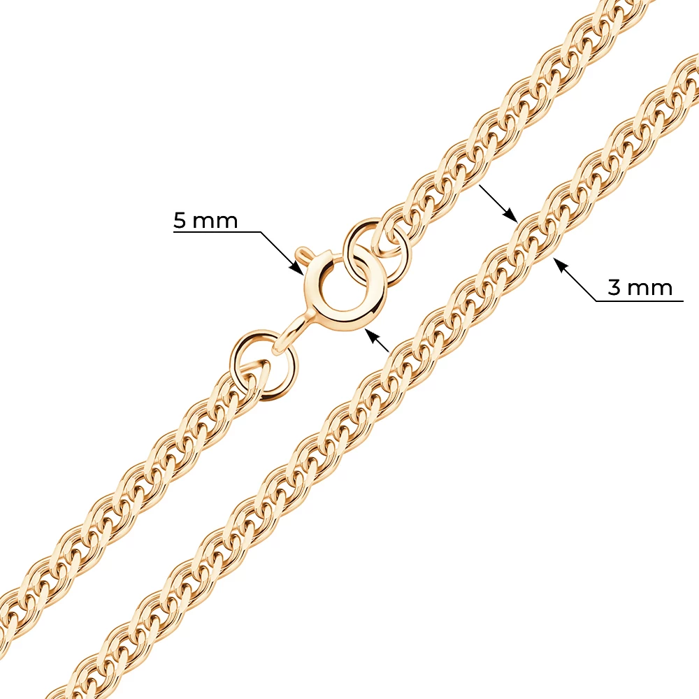 Цепь нонна из серебра 925 пробы