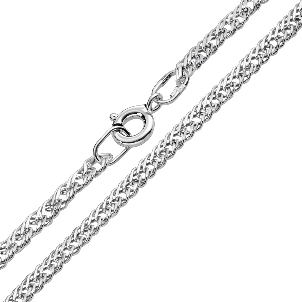 Цепь ромб тройной из серебра 925 пробы