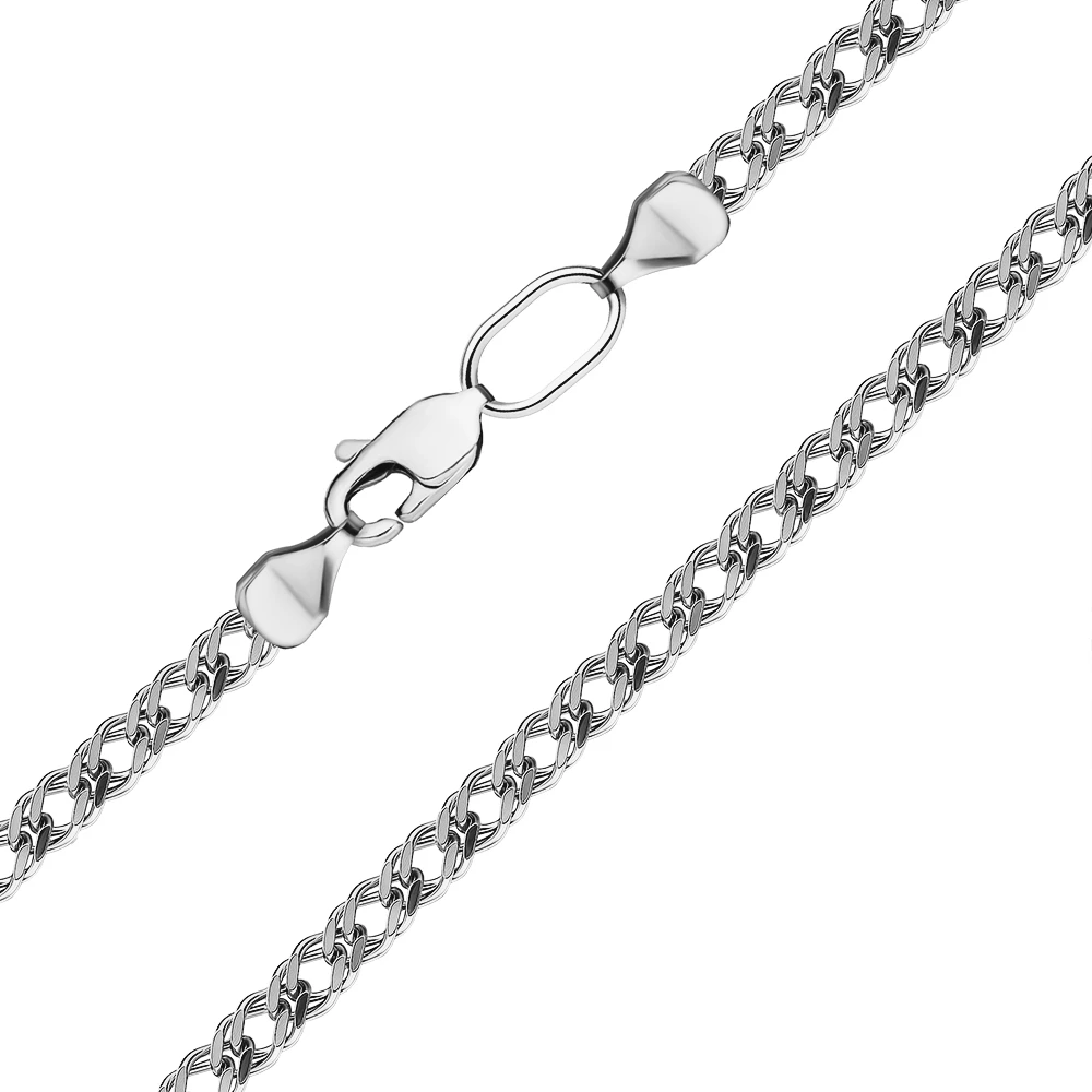 Браслет ромб двойной из серебра 925 пробы