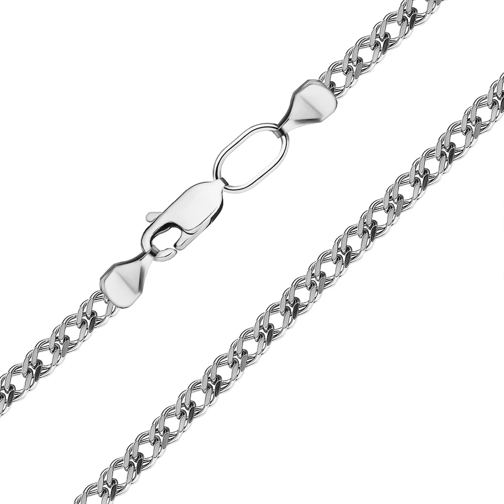 Браслет ромб двойной из серебра 925 пробы