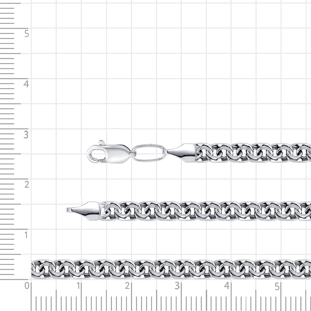 Браслет бисмарк из серебра 925 пробы