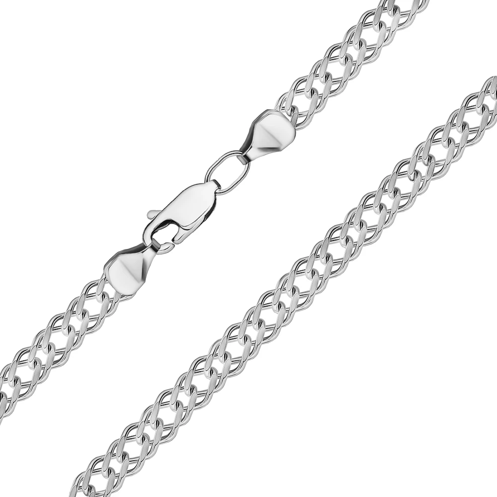 Браслет ромб двойной из серебра 925 пробы