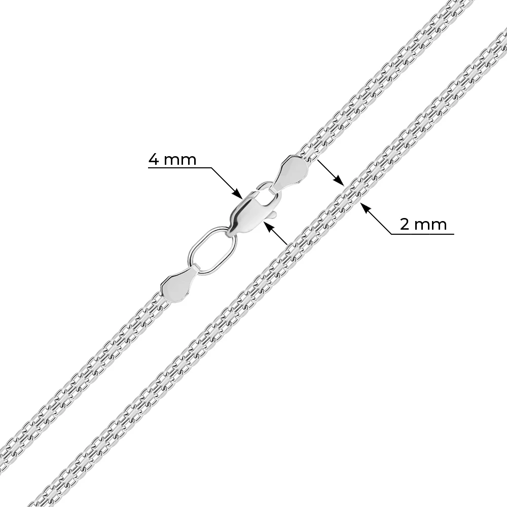 Браслет дорожка 2 из серебра 925 пробы