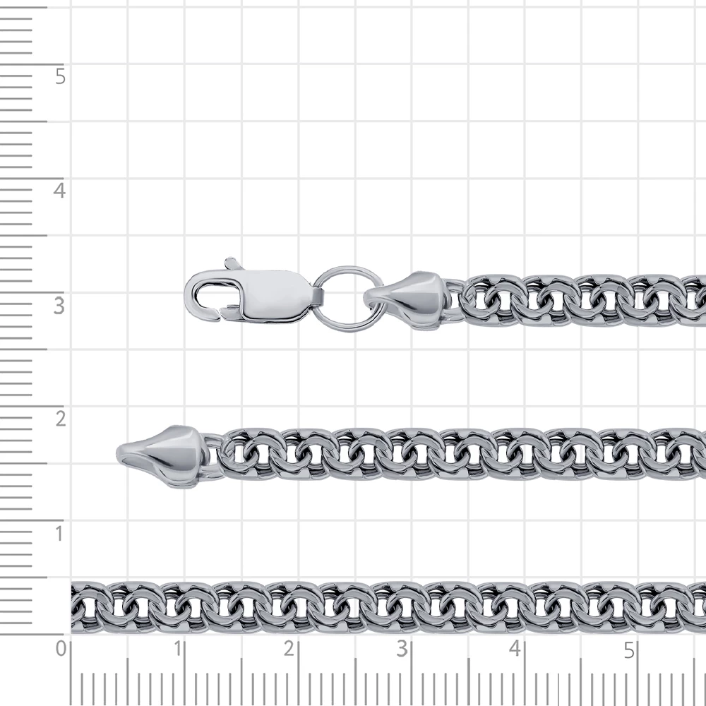 Браслет бисмарк из серебра 925 пробы