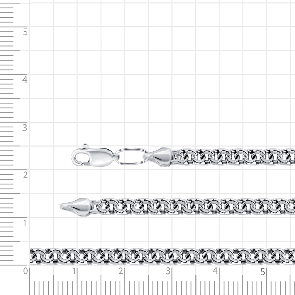Браслет бисмарк из серебра 925 пробы