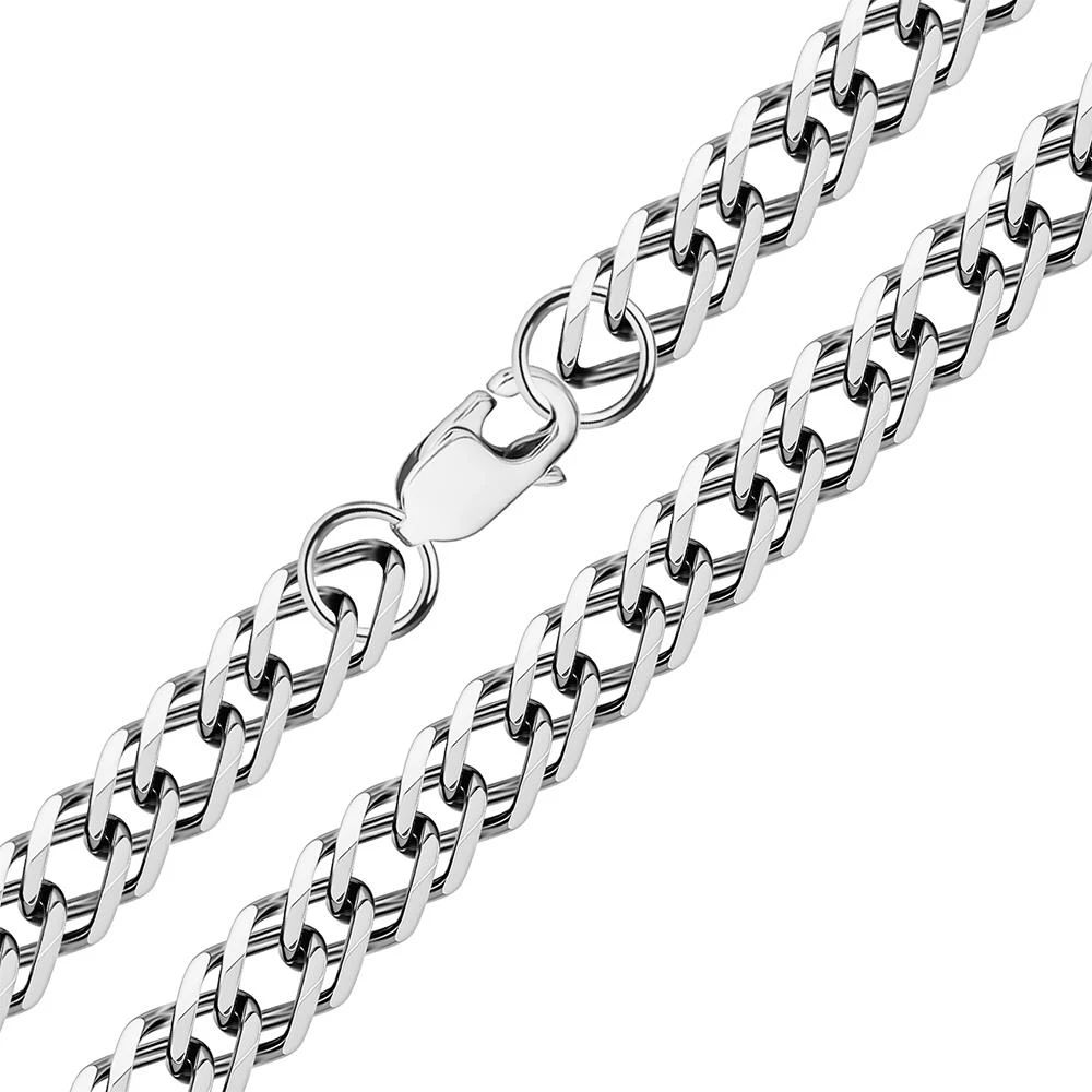 Браслет ромб двойной из серебра 925 пробы