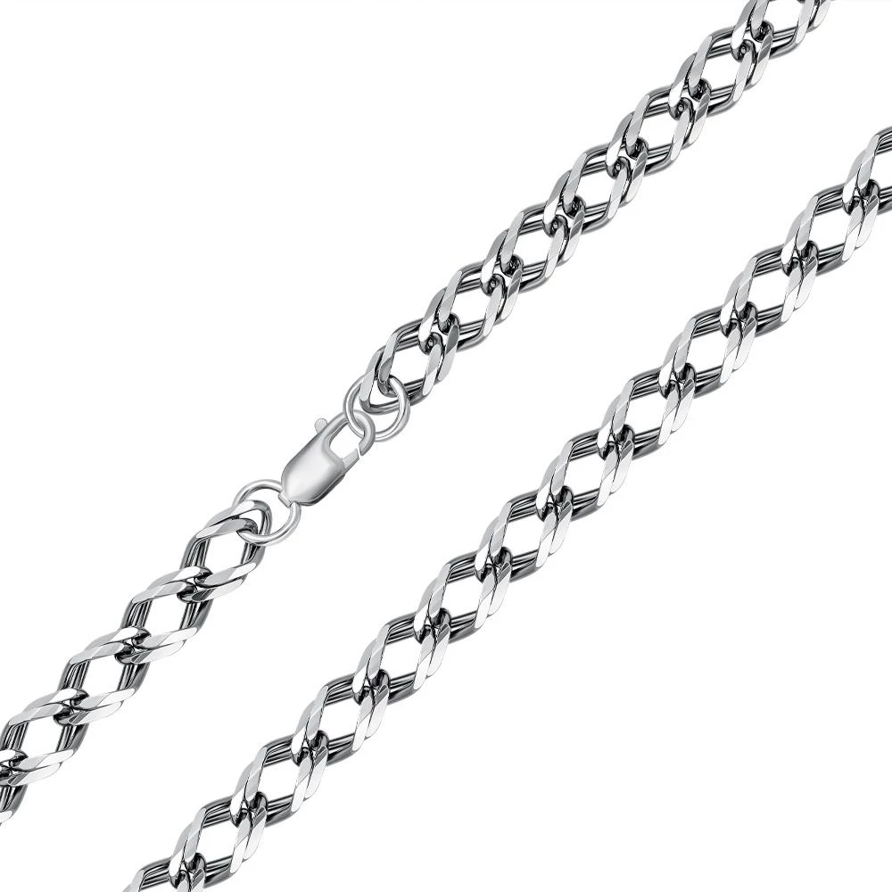 Браслет ромб двойной из серебра 925 пробы