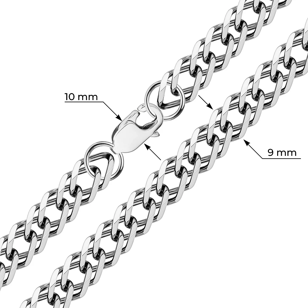 Браслет ромб двойной из серебра 925 пробы